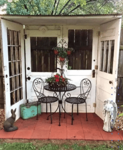 Outdoor seating area for reading